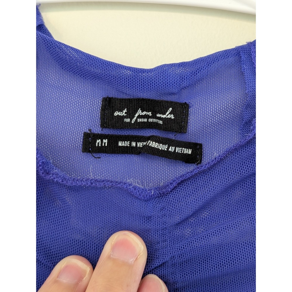 Out From Under Urban Outfitters Purple Sheer Mesh Mock Neck Top Medium Festival - Picture 2 of 7